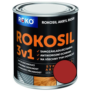 Barva samozákladující Rokosil akryl 3v1 RK 300 8190 červená tmavá, 3 l