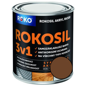 Barva samozákladující Rokosil akryl 3v1 RK 300 2430 hnědá střední, 3 l