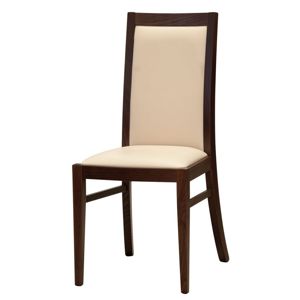 Židle XU tmavě hnědá koženka focus beige
