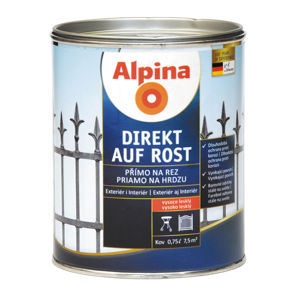 Lak na kov Alpina Direkt A Rost 750 ml lesk černá RAL9005