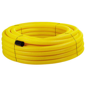 Celoperforovaná ohebná drenážní trubka z PVC-U DN 125, 1 m, žlutá