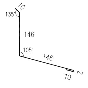 Lemování zdi rovnoběžné s okapem RS312S-105 FeZn 0,53mm 2bm