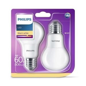 Philips LED E27 8 W teplá bílá (2ks/bal)