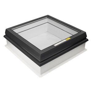 Světlík plochý fixní DEKLIGHT ACG/RAL 7016 FIX sklo manžeta 15 cm 70×70 cm