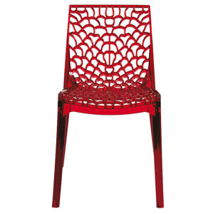 Židle GRUVYER rosso transparente