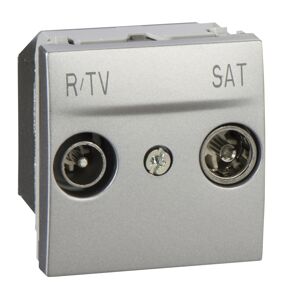 Zásuvka anténní průběžná Schneider Unica TV/R/SAT aluminium