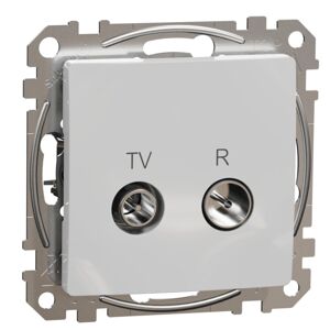 Zásuvka anténní průběžná Schneider Sedna Design TV/R 7 dB aluminium