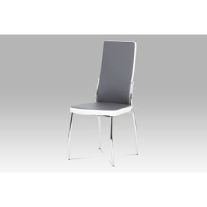 Jídelní židle koženka šedá + bílá