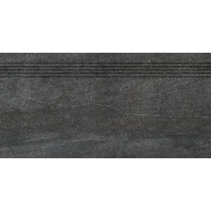 Schodovka Rako QUARZIT 40×80 cm černá DCP84739