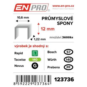 Spony ENPRO 345 10,6×10×1,22 mm 5000 ks