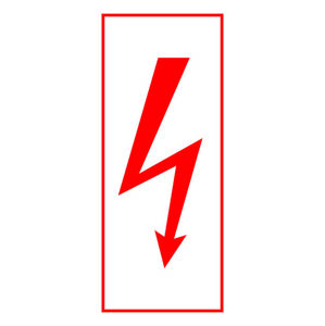 Znak Riziko úrazu elektrickým proudem 110×50 mm