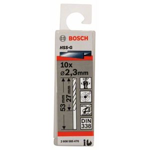 Vrták do kovu Bosch HSS-G DIN 338 2,3×27×53 mm 10 ks