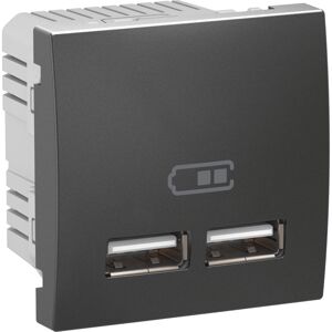Zásuvka nabíjecí USB Schneider Unica 2× USB A 2.0 grafit