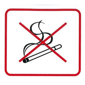 Samolepka zákazová Zákaz vstupu s cigaretou 110×90 mm