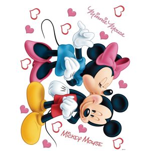 Samolepka na zeď s motivem Minnie a Mickey Mouse, 65×85 cm