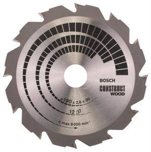 Kotouč pilový Bosch Construct Wood 190×30×2,6 mm 12 z.