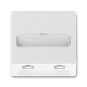 Kryt zásuvka telefonní dvojnásobná s popisovým polem ABB Classic jasně bílá