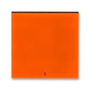 Kryt spínač jednoduchý s červeným průzorem ABB Levit oranžová, kouřová černá