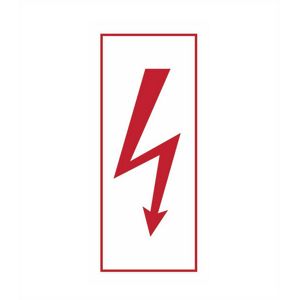 Znak Riziko úrazu elektrickým proudem transparentní 50×30 mm