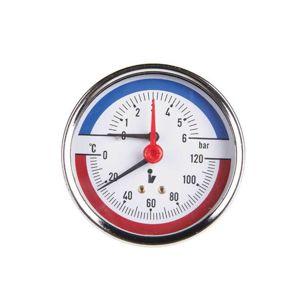 Termomanometr průměr 80 mm , zadní 0-120°C , 0-6 bar