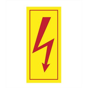 Znak Riziko úrazu elektrickým proudem žlutá 110×50 mm