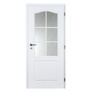 Dveře částečně prosklené profilované Doornite Socrates bílé pravé 800 mm