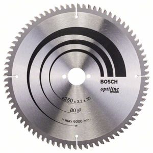 Kotouč pilový Bosch Optiline Wood 250×30×3,2 mm 80 z.