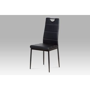Jídelní židle koženka černá/černý lak