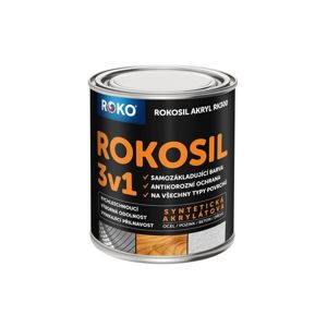Barva samozákladující Rokosil akryl 3v1 RK 300 černá mat 0,6 l