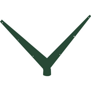 Bavolet oboustranný tvaru V Ideal Zn + PVC zelený na sloupek průměru 48 mm