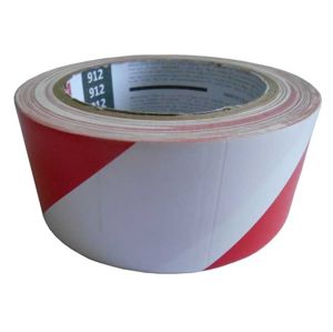 Páska výstražná samolepicí 50 mm/33 m červeno-bílá