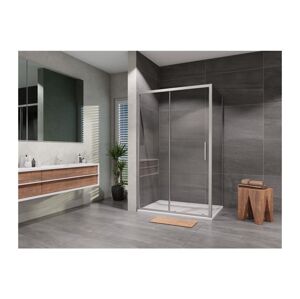 Kout sprchový Lansanit Vati 800×1 200 mm chrom/čiré sklo včetně vaničky