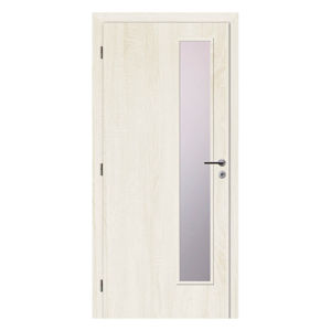 Dveře Solodoor KLASIK jednokřídlé, částečně prosklené, levé, fólie andorra white, šíře 900 mm