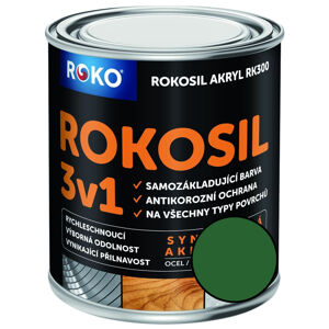 Barva samozákladující Rokosil akryl 3v1 RK 300 5300 zelená střední, 0,6 l